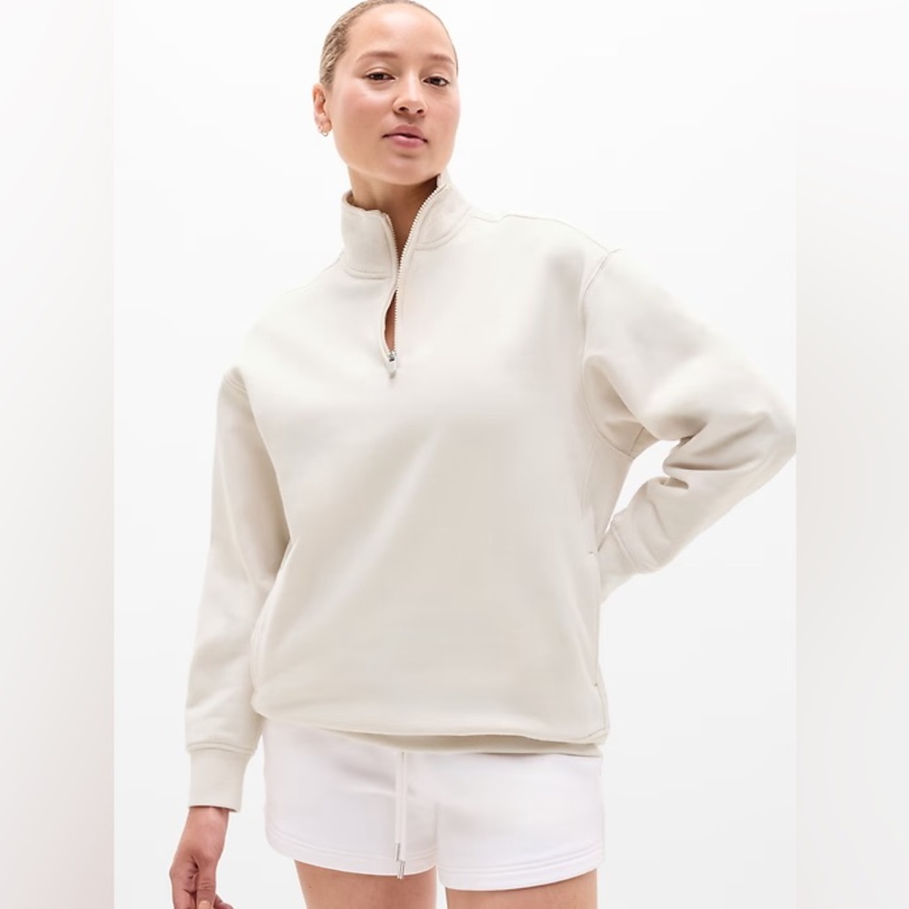 Athleta Forever Fleece Half Zip Punch Limited Color